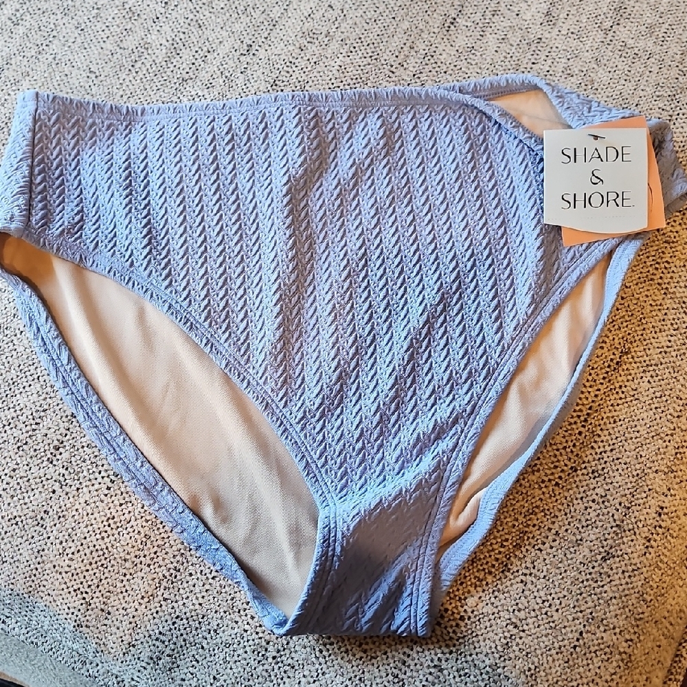 Shade & Shore Sky Blue Textured Bikini Bottom